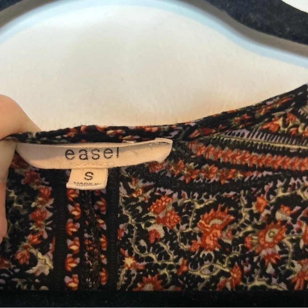 Easel Boho Dress Multi Paisley Print Bell Sleeves Size Small